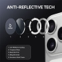 NORTHJO csillogó keretes kamera védőüvegek a hátsó kamera lencséinek védelmére iPhone 17 Pro / 17 Pro Max - ezüst