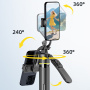 CYKE TT18 panorámás Bluetooth szelfibot tripoddal iPhone-hoz - fekete