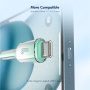 ENKAY Ice Clear fontott töltő- és adatkábel - USB-C - USB-C - 1 m - fekete