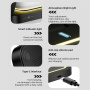 HT-541 3 az 1-ben összecsukható mágneses vezeték nélküli állvány háttérvilágítással iPhone / Apple Watch / AirPods számára - 15W - fekete