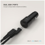 FIXED autós töltő 2x USB-C porttal - 65W - fekete