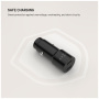 FIXED autós töltő 2x USB-C porttal - 65W - fekete