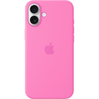 Eredeti Apple szilikon tok, MagSafe, iPhone 16 Plus - bazsarózsa