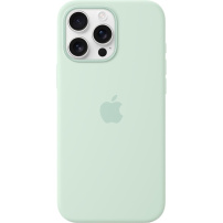 Eredeti Apple szilikon tok, MagSafe, iPhone 16 Pro Max - akvamarin