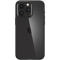 Spigen Crystal Hybrid átlátszó tok színes kerettel - iPhone 15 Pro - fekete