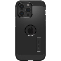 Spigen Tough Armor MagFit tartós tok állvánnyal és MagSafe -vel - iPhone 15 Pro Max - fekete