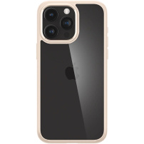 Spigen Ultra Hybrid transzparens tok - iPhone 15 Pro - bézs