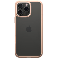 Spigen Ultra Hybrid átlátszó tok színes kerettel iPhone 16 Pro készülékhez - rózsaszín