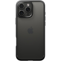 Spigen Ultra Hybrid matt átlátszó tok színes kerettel iPhone 16 Pro - fekete