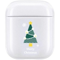 Kemény transzparens tok AirPods 1 / 2 - karácsonyfa