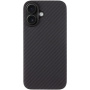 Tactical Aramid tok szénszálas mintával és MagSafe támogatással iPhone 16-hoz - sötétszürke