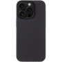 Tactical Aramid tok szénszálas mintával és MagSafe-szel iPhone 16 Pro-hoz - sötétszürke