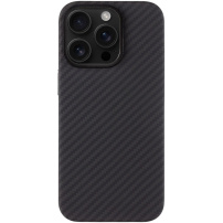 Tactical Aramid tok szénszálas mintával és MagSafe-szel iPhone 16 Pro-hoz - sötétszürke