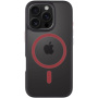 Tactical Hyperstealth 2.0 átlátszó tok piros MagSafe-szel iPhone 16 Pro készülékhez - fekete