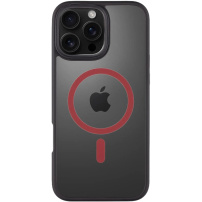 Tactical Hyperstealth 2.0 átlátszó tok piros MagSafe-fel iPhone 16 Pro Max készülékhez - fekete
