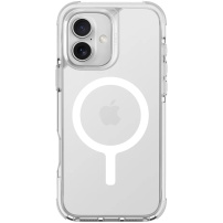 UNIQ Combat Luminous MagClick tok ragyogással a sötétben kerettel és MagSafe iPhone 16 Plus készülékhez - átlátszó
