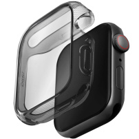 UNIQ Garde Hibrid tok képernyővédővel Apple Watch 45 mm-es órához - füstös