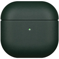 Bőr védőtok AirPods 4 / 5 - sötétzöld