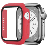 Enkay védőtok edzett üveggel - Apple Watch 45mm - piros