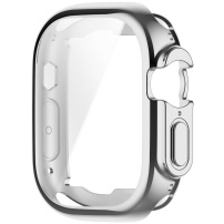 ENKAY puha műanyag tok képernyővédő fóliával Apple Ultra 49mm karóra - ezüst