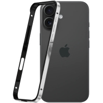 Védőkeret iPhone 16-hoz - fekete-ezüst