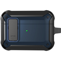 Szuper ellenálló tok karabinerrel AirPods Pro-hoz - fekete-kék