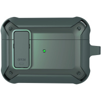 Szuper ellenálló tok karabinerrel AirPods Pro-hoz - sötétzöld
