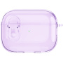 Átlátszó tok rögzítővel és karabinerrel AirPods Pro-hoz - lila