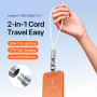 DUX DUCIS 2 az 1-ben szilikon töltő- és adatkábel és pánt - USB-C – Lightning - 30 cm - fehér