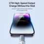 DUX DUCIS 2 az 1-ben szilikon töltő- és adatkábel és pánt - USB-C – Lightning - 30 cm - fehér