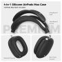 AhaStyle 4 az 1-ben szilikon tok AirPods Max 1 / 2 - fekete
