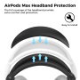 AhaStyle 4 az 1-ben szilikon tok AirPods Max 1 / 2 - fekete