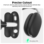 AhaStyle 4 az 1-ben szilikon tok AirPods Max 1 / 2 - fekete