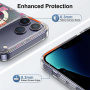 Átlátszó csillámos, virágmintás MagSafe tok iPhone 16 Pro készülékhez - rózsaszín
