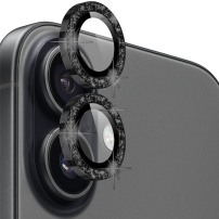 NORTHJO csillogó keretes üvegek a hátsó kamera lencséinek védelmére iPhone 17 készülékhez - fekete