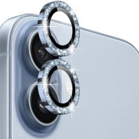 NORTHJO csillogó keretes üvegek a hátlapi kamera lencséinek védelmére iPhone 17 készülékhez - kék