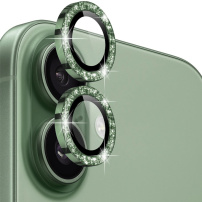 NORTHJO csillogó keretes üvegek a hátlapi kamera lencséinek védelmére iPhone 17 készülékhez - zöld