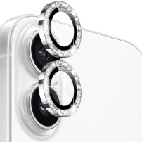 NORTHJO csillogó keretes üvegek a hátsó kamera lencséinek védelmére iPhone 17 készülékhez - ezüst