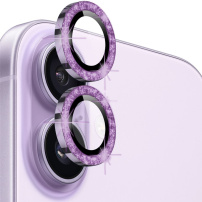 NORTHJO csillogó keretes lencsevédő üveg a hátsó kamera lencséinek védelmére iPhone 17 készülékhez - lila