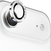NORTHJO csillogó keretes kamera lencsevédő üveg iPhone Air készülékhez - ezüst