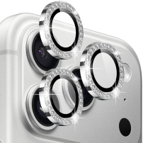 NORTHJO kövekkel díszített edzett üveg a hátsó kamera lencséinek védelmére iPhone 17 Pro / 17 Pro Max készülékhez - ezüst