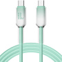 ENKAY Ice Clear font töltő- és adatkábel - USB-C - USB-C - 1 m - menta