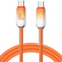ENKAY Ice Clear fonott töltő- és adatkábel - USB-C - USB-C - 1 m - narancssárga