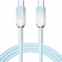 ENKAY Ice Clear font töltő- és adatkábel - USB-C - USB-C - 1 m - kék