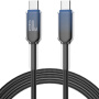 ENKAY Ice Clear fontott töltő- és adatkábel - USB-C - USB-C - 1 m - fekete