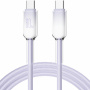 ENKAY Ice Clear font töltő- és adatkábel - USB-C - USB-C - 1 m - lila