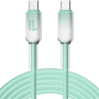 ENKAY Ice Clear font töltő- és adatkábel - USB-C - USB-C - 2 m - menta