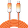 ENKAY Ice Clear fonott töltő- és adatkábel - USB-C - USB-C - 2 m - narancssárga
