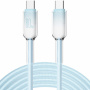 ENKAY Ice Clear font töltő- és adatkábel - USB-C - USB-C - 2 m - kék