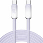 ENKAY Ice Clear fonott töltő- és adatkábel - USB-C - USB-C - 2 m - lila